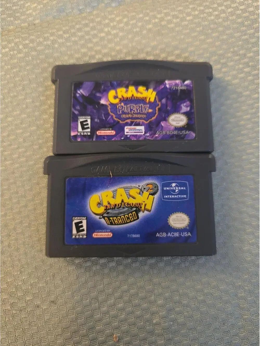 Crash Bandicoot GBA Bundle: Purple & N-Tranced Cartridges